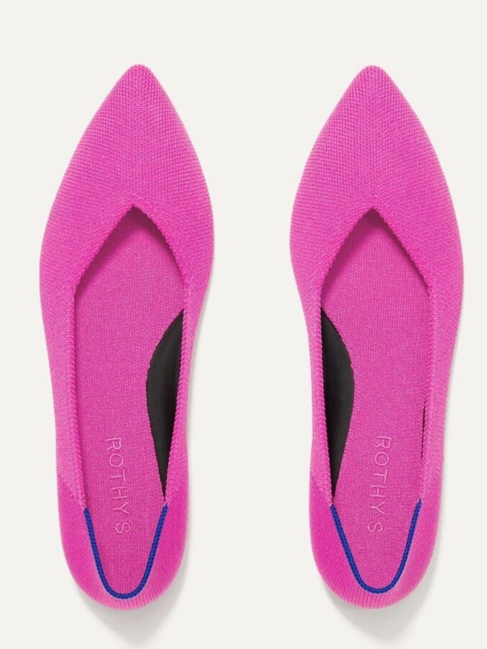 Rothy's Dragon Fruit Neon Pink Pointed Flats size 7